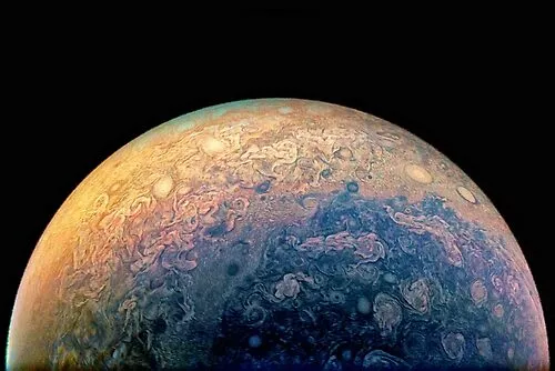 Juno Polar View of Planet Jupiter Alt