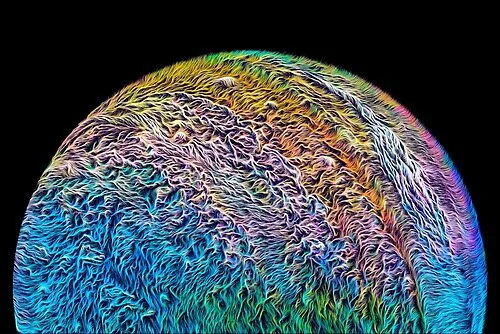 Neon Jupiter Abstract Planet Art