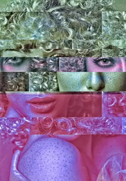 Glitch Girl Portrait Photograph