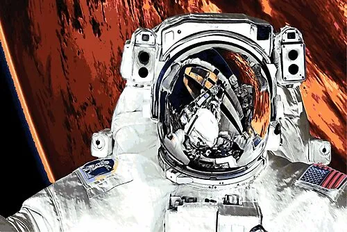 Martian Astronaut Space Art Alternative