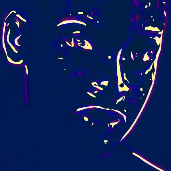 Night Portrait of a Woman in Neon Light art print