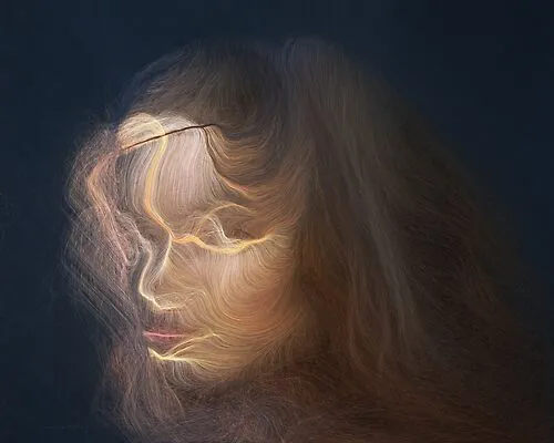 Shimmer Girl Generative Art Painting